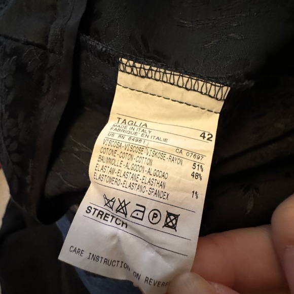 Sisley Pant Suit with floral embroidered detailing on fabric European size 42/46 - Picture 5 of 9